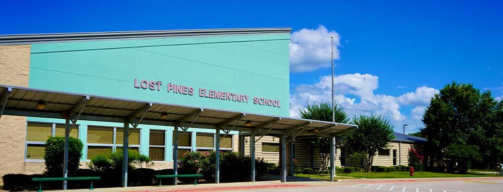 Exterior of Lost Pines Elementary School